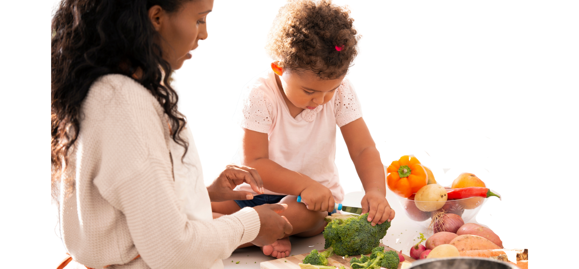 Mother and child cooking for nourish my soul