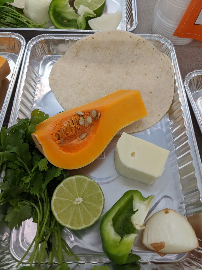ingredients for pumpkin quesadilla