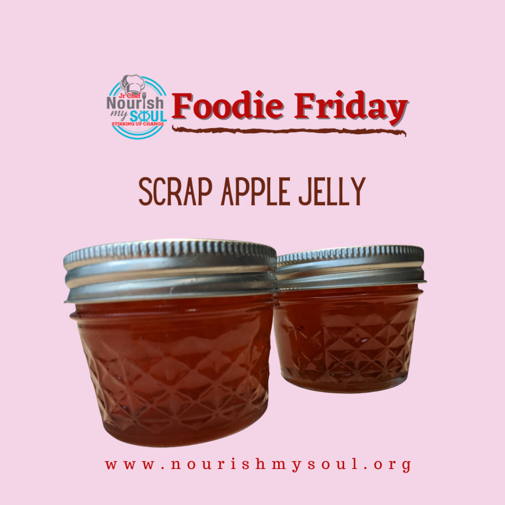 Scrap Apple Jelly jars with Nourish My Soul logo